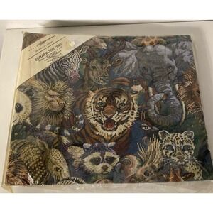 Vintage Old Stock Tapestry Zoo Animals Wild Life Photo Album Scrap Book 12 x 12